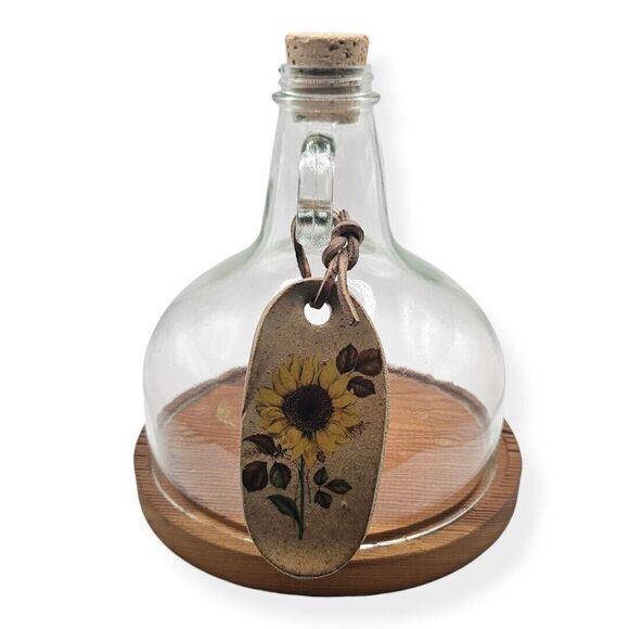 Vintage Handmade One‎ Gal Jug Glass & Wood Clouche For Retro Charcuterie - Picture 1 of 10